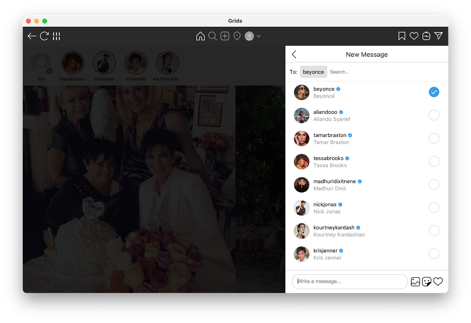 Send Instagram direct messages from Mac
